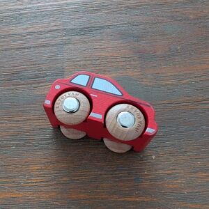 Red Wooden Push Car Toy by - Classic Kids Vehicle